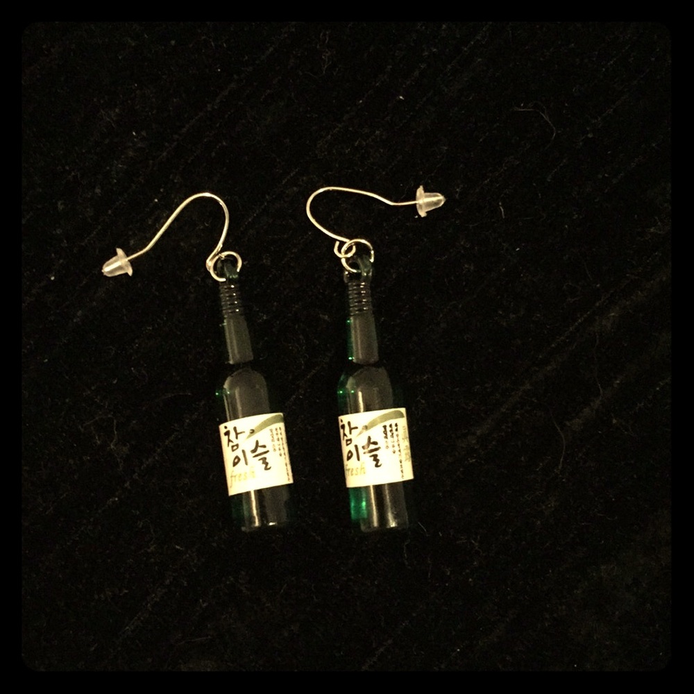 Cute Korean Shochu Bottle Earring